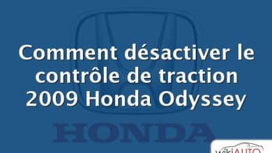 Comment désactiver le contrôle de traction 2009 Honda Odyssey