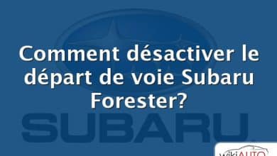 Comment désactiver le départ de voie Subaru Forester?