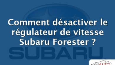 Comment désactiver le régulateur de vitesse Subaru Forester ?