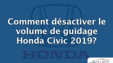 Comment désactiver le volume de guidage Honda Civic 2019?