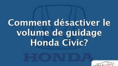 Comment désactiver le volume de guidage Honda Civic?