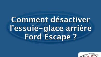 Comment désactiver l’essuie-glace arrière Ford Escape ?