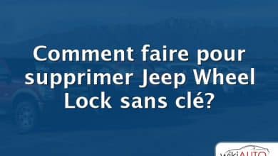 Comment faire pour supprimer Jeep Wheel Lock sans clé?