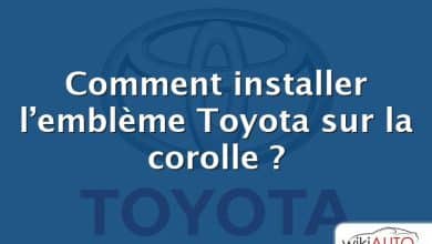Comment installer l’emblème Toyota sur la corolle ?