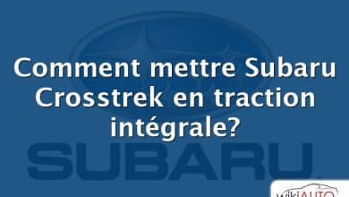 Comment mettre Subaru Crosstrek en traction intégrale?