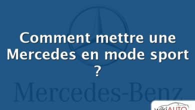 Comment mettre une Mercedes en mode sport ?