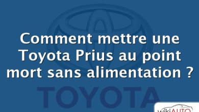 Comment mettre une Toyota Prius au point mort sans alimentation ?