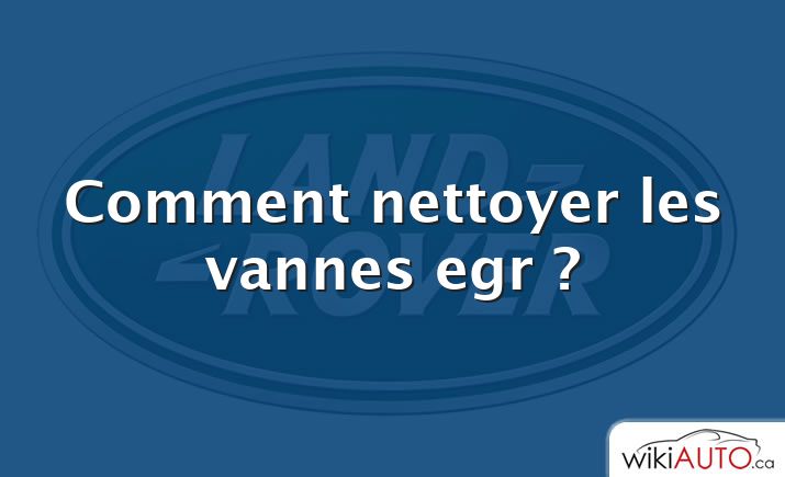 Comment nettoyer les vannes egr ?