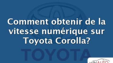 Comment obtenir de la vitesse numérique sur Toyota Corolla?