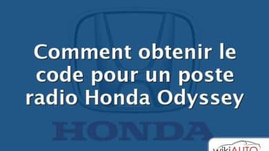 Comment obtenir le code pour un poste radio Honda Odyssey