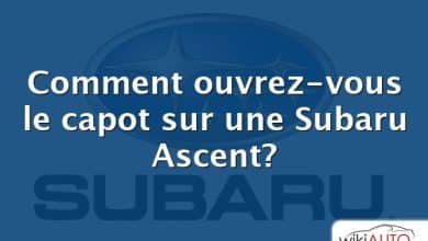 Comment ouvrez-vous le capot sur une Subaru Ascent?