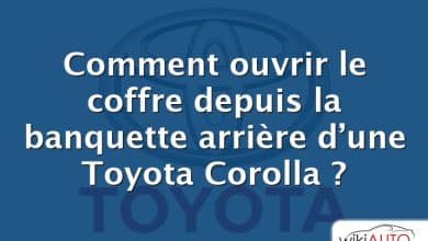 Comment ouvrir le coffre depuis la banquette arrière d’une Toyota Corolla ?