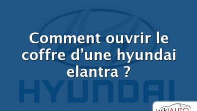 Comment ouvrir le coffre d’une hyundai elantra ?