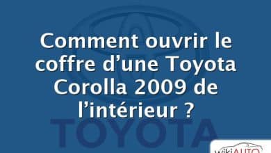 Comment ouvrir le coffre d’une Toyota Corolla 2009 de l’intérieur ?