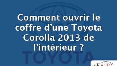 Comment ouvrir le coffre d’une Toyota Corolla 2013 de l’intérieur ?