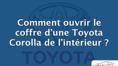 Comment ouvrir le coffre d’une Toyota Corolla de l’intérieur ?