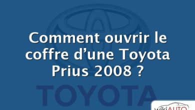 Comment ouvrir le coffre d’une Toyota Prius 2008 ?