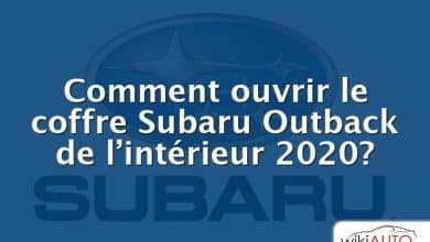 Comment ouvrir le coffre Subaru Outback de l’intérieur 2020?