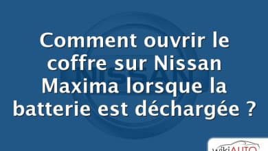 Comment ouvrir le coffre sur Nissan Maxima lorsque la batterie est déchargée ?