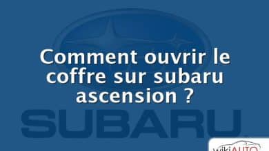 Comment ouvrir le coffre sur subaru ascension ?