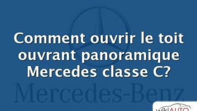 Comment ouvrir le toit ouvrant panoramique Mercedes classe C?