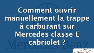 Comment ouvrir manuellement la trappe à carburant sur Mercedes classe E cabriolet ?