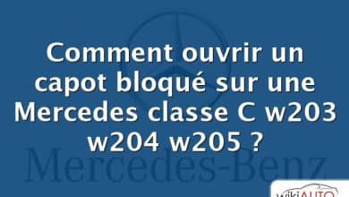 Comment ouvrir un capot bloqué sur une Mercedes classe C w203 w204 w205 ?