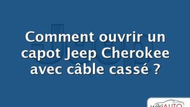 Comment ouvrir un capot Jeep Cherokee avec câble cassé ?