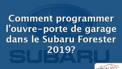 Comment programmer l’ouvre-porte de garage dans le Subaru Forester 2019?