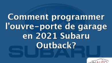 Comment programmer l’ouvre-porte de garage en 2021 Subaru Outback?
