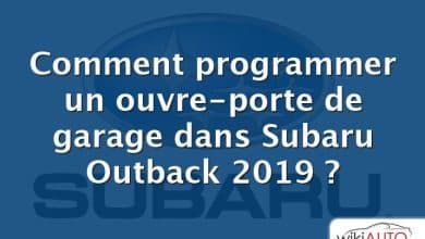 Comment programmer un ouvre-porte de garage dans Subaru Outback 2019 ?