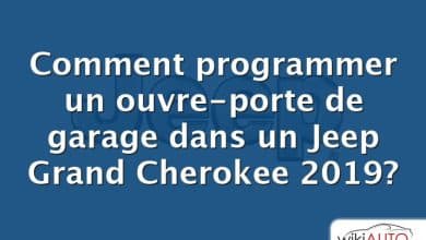 Comment programmer un ouvre-porte de garage dans un Jeep Grand Cherokee 2019?