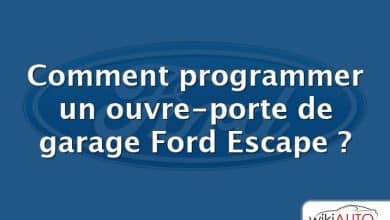 Comment programmer un ouvre-porte de garage Ford Escape ?