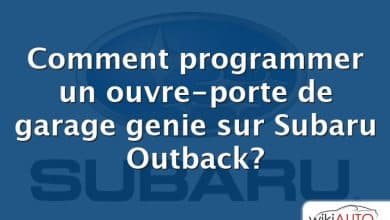 Comment programmer un ouvre-porte de garage genie sur Subaru Outback?