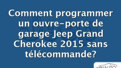 Comment programmer un ouvre-porte de garage Jeep Grand Cherokee 2015 sans télécommande?