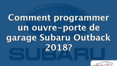 Comment programmer un ouvre-porte de garage Subaru Outback 2018?
