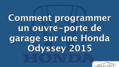 Comment programmer un ouvre-porte de garage sur une Honda Odyssey 2015