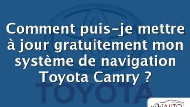 Comment puis-je mettre à jour gratuitement mon système de navigation Toyota Camry ?