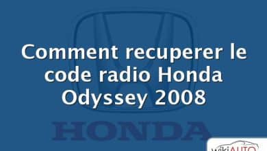 Comment recuperer le code radio Honda Odyssey 2008
