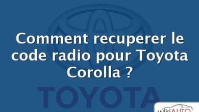 Comment recuperer le code radio pour Toyota Corolla ?