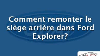 Comment remonter le siège arrière dans Ford Explorer?