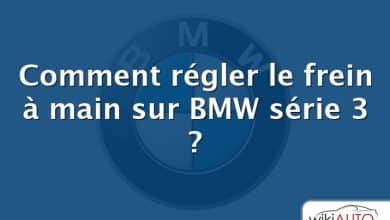 Comment régler le frein à main sur BMW série 3 ?