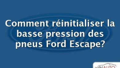 Comment réinitialiser la basse pression des pneus Ford Escape?