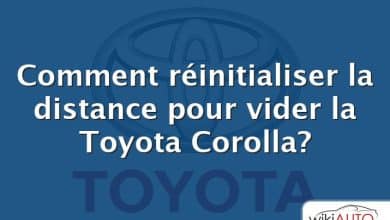 Comment réinitialiser la distance pour vider la Toyota Corolla?