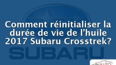 Comment réinitialiser la durée de vie de l’huile 2017 Subaru Crosstrek?