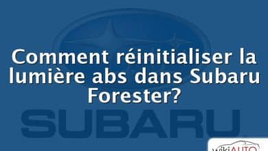 Comment réinitialiser la lumière abs dans Subaru Forester?