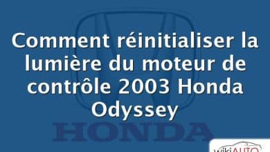 Comment réinitialiser la lumière du moteur de contrôle 2003 Honda Odyssey