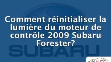 Comment réinitialiser la lumière du moteur de contrôle 2009 Subaru Forester?