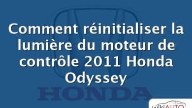 Comment réinitialiser la lumière du moteur de contrôle 2011 Honda Odyssey