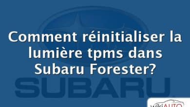 Comment réinitialiser la lumière tpms dans Subaru Forester?